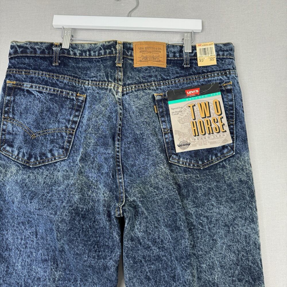 Vintage Levi's Mens Jeans 42x30 Blue Cotton Tapered Leg Deadstock Made in USA - Picture 11 of 16